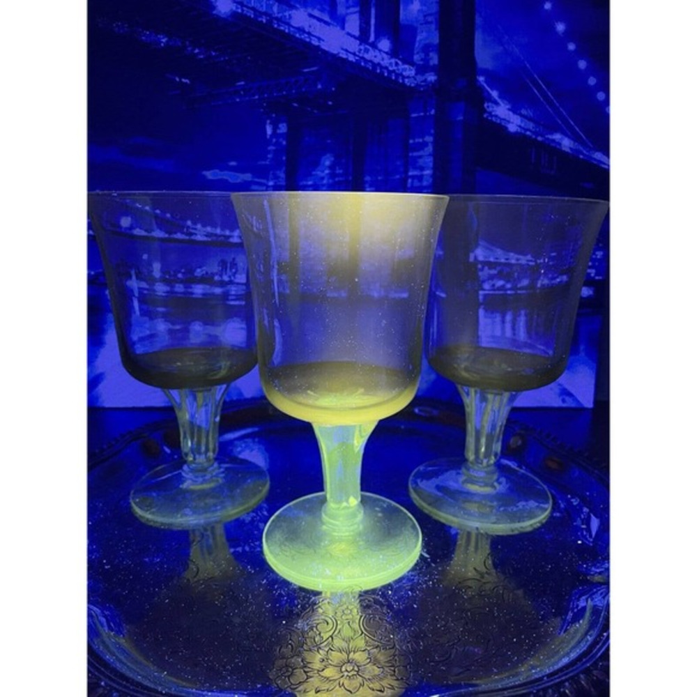 Vintage‎ Manganese Manor Steel Blue By Morgantown Water Goblet